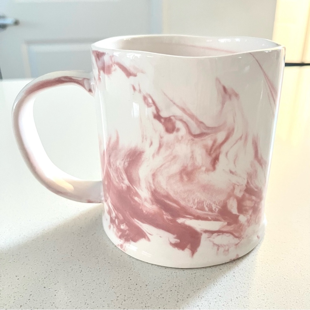 Anthropologie Marble Pink Initial Monogram Mug Tea Coffee - Picture 2 of 9